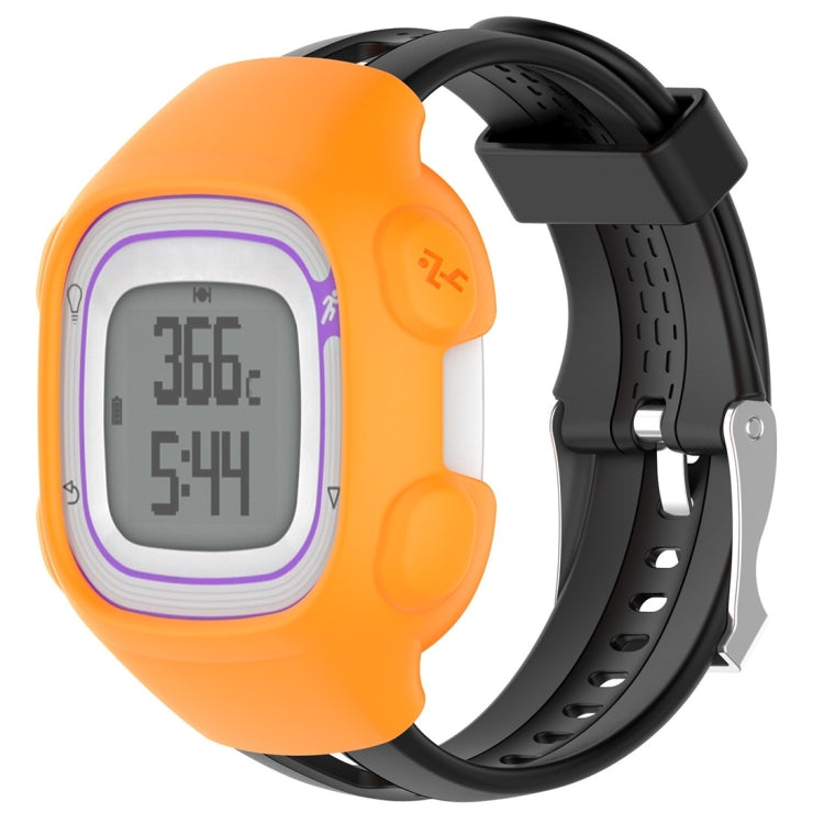 Orange silicone protective case for smartwatch with display window and side buttons