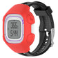 Red silicone protective case for smartwatch with display window and side buttons