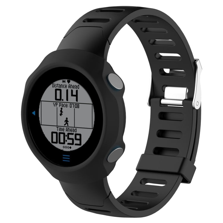 Silicone protective smartwatch case in black with oval screen window and side cutouts