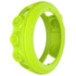Silicone protective case for smart watch in bright green, front ring view with cutouts.