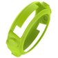 Silicone protective case for smart watch in bright green, angled view of protective rim.