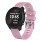Light purple silicone smartwatch band with textured strap and metal clasp