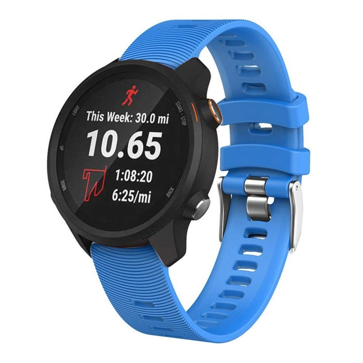 Sky blue silicone watch band for Garmin Forerunner 245 with metal buckle