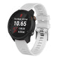 White silicone watch band for Garmin Forerunner 245 with silver buckle and perforations