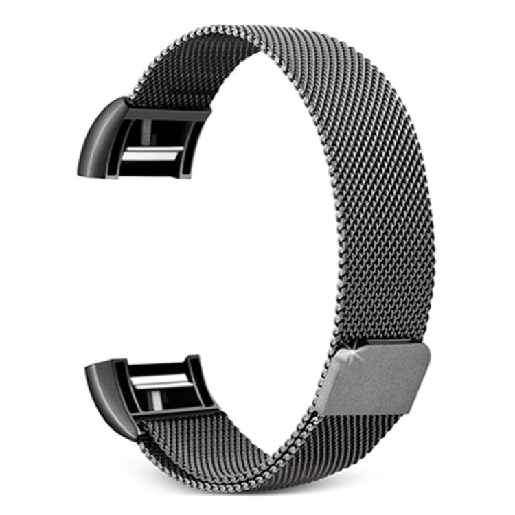 Black metal mesh watch band with clasp for smartwatch, size S