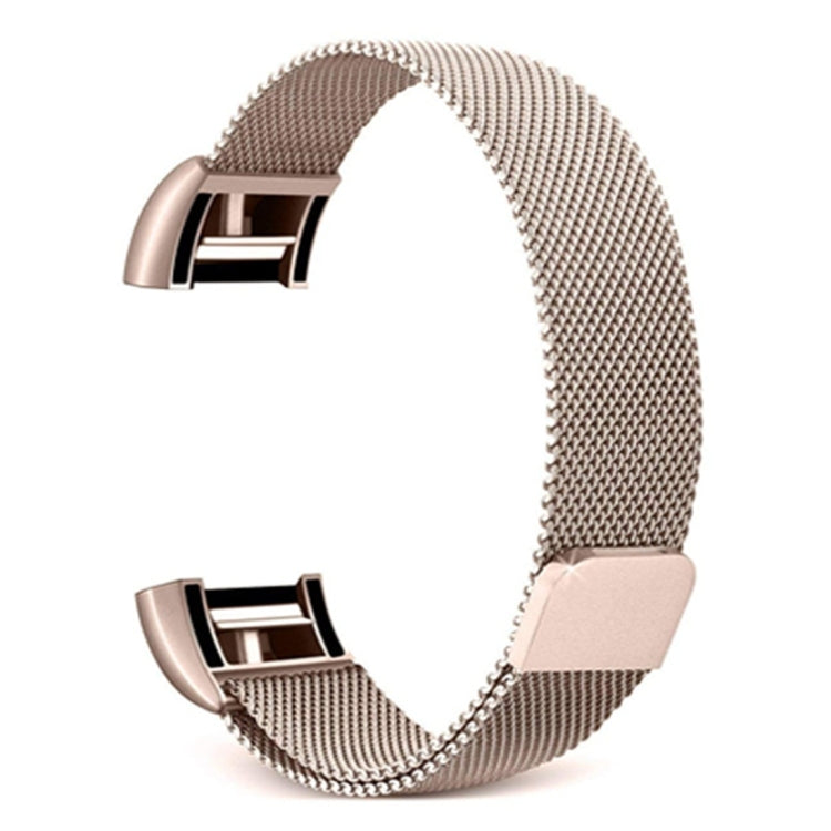 Champagne gold metal mesh watch band with clasp for smartwatch, size S