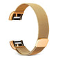 Gold stainless steel mesh watch band with butterfly clasp ends