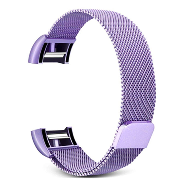Light purple mesh metal watch band with clasp for smartwatch, size S