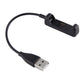 Black USB-to-dock charging cable with metal USB plug and contact pins