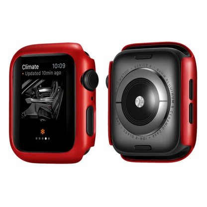 Red protective PC watch case cover for Apple Watch 40mm, front and back