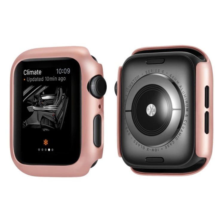 Rose gold protective PC watch case cover for Apple Watch 40mm, front and back