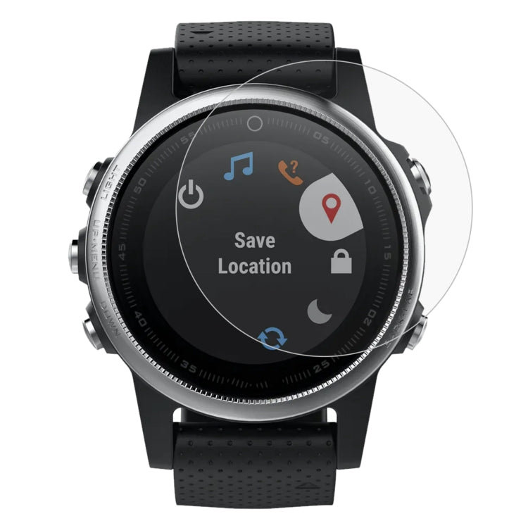 Tempered glass screen protector film for smartwatch, clear rounded-edge shield
