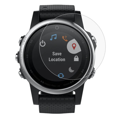 Tempered glass screen protector film for smartwatch, clear rounded-edge shield
