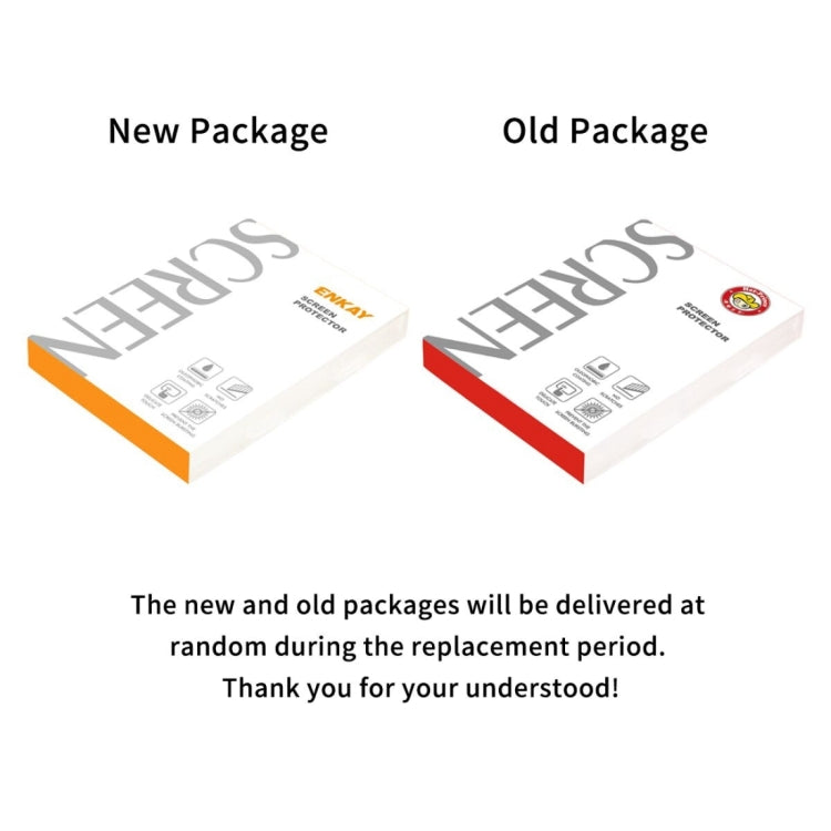 Screen protector package showing new vs old replacement period labels