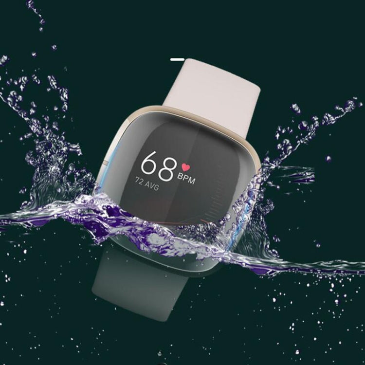 TPU explosion-proof screen film set for Fitbit Versa 3, applied on watch display