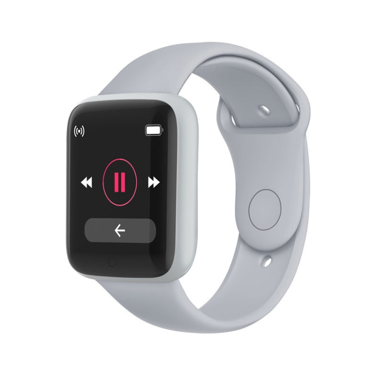 White 1.44-inch smart watch with media controls display
