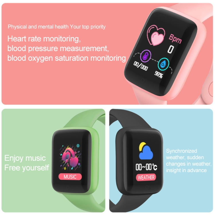 Assorted 1.44-inch smart watches showing heart-rate and music screens