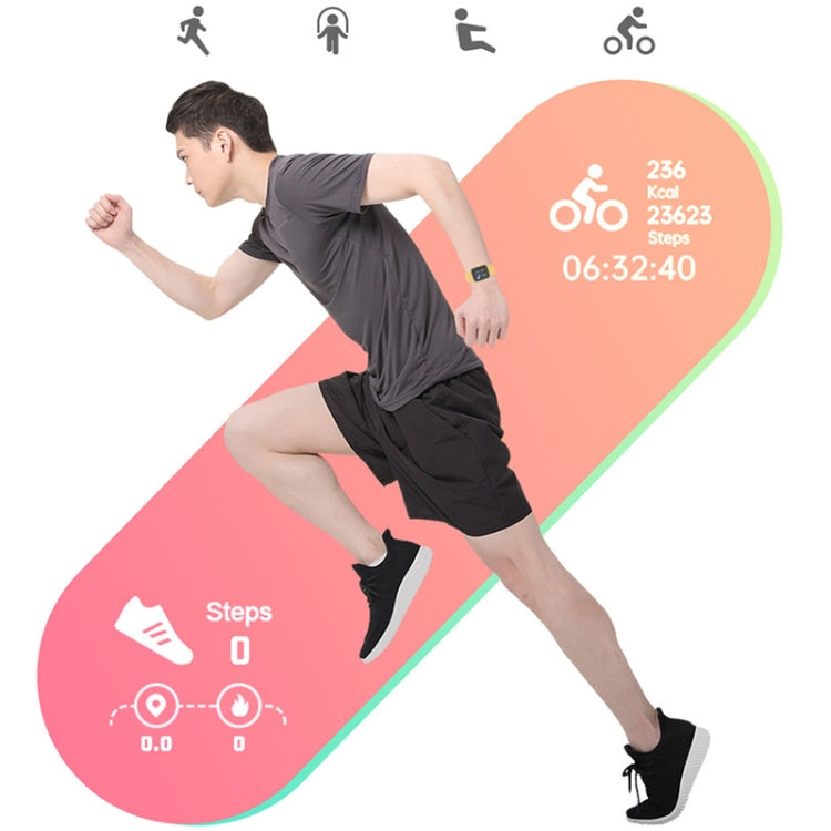 Smart watch with steps, calories, and time display worn during running