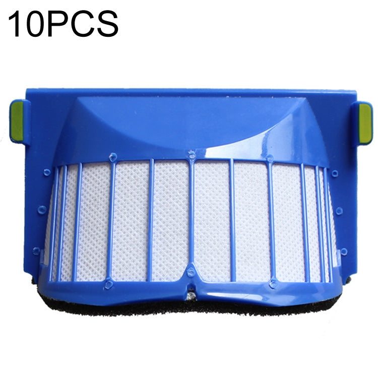 10-pack HEPA vacuum filter with white pleated media and blue frame
