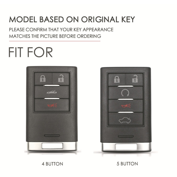 For Cadillac 5-button C091 Car Key Leather Protective Case, C091