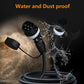 Electric vehicle charging extension cable with Type 2 plugs shown against water spray