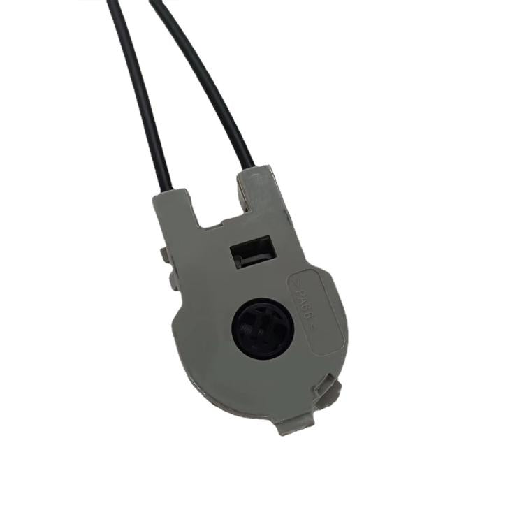 Heated AC control switch module with black circular connector and two wires