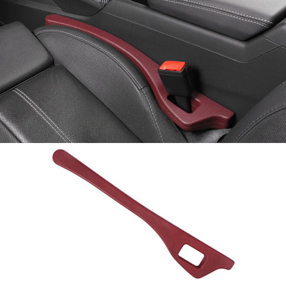 Red car seat gap filler armrest insert strip with open slot cutout