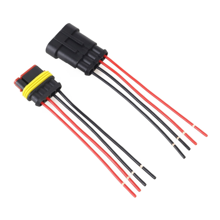 10pcs 3P Car Waterproof Plug Car Connector Plug-In, Length：10cm, 4P