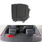 Black folding rear platform hinge cover for left-side convertible, ABS plastic.