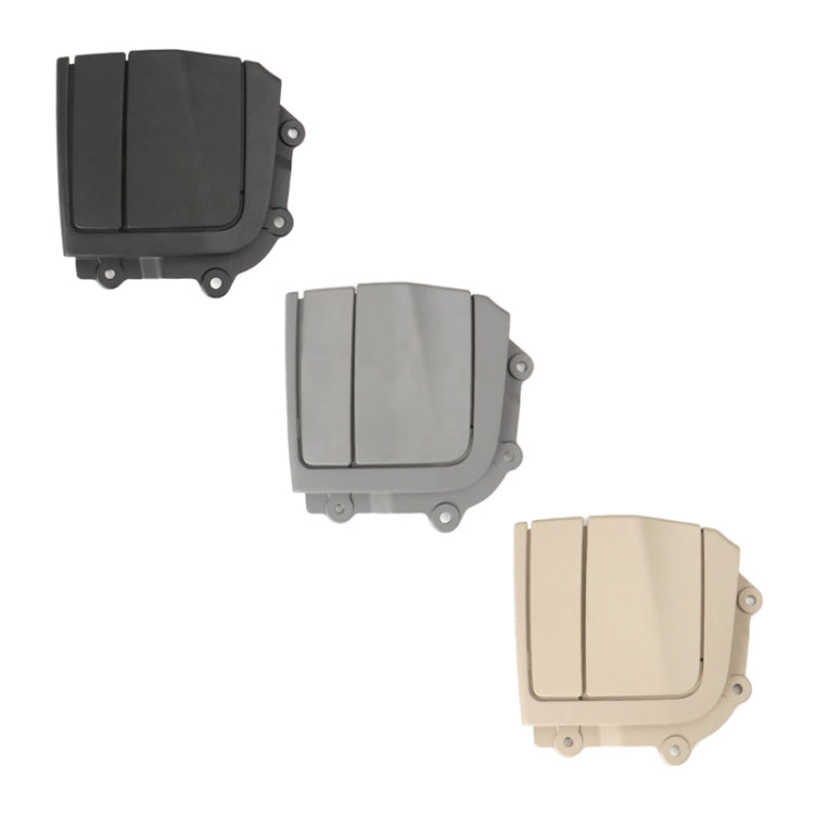 Folding rear platform hinge cover for left-side convertible: black, grey, and beige.