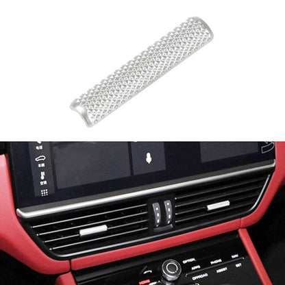 Silver textured air vent paddle strip for left dashboard grille