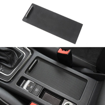 Textured dark cup holder cover insert with handle opening, left-side center console fit