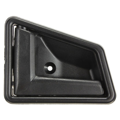 Left front inside door handle, black plastic housing with mounting hole