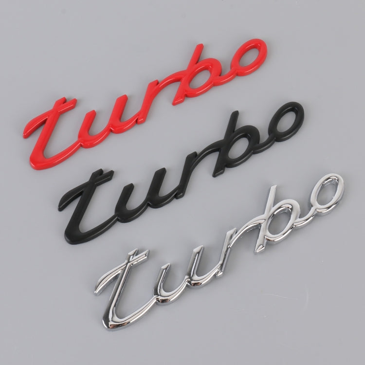 Assorted "turbo" decorative car stickers in red, black, and silver