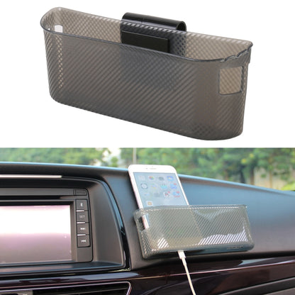 Gray textured multifunction car storage box with snap-top and side accessory slot