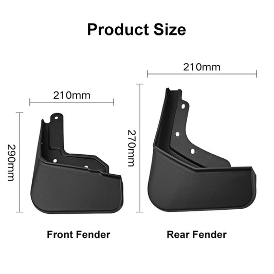 For Polestar 2 4pcs/Set Car Auto Soft Plastic Splash Flaps Fender Guard, For Polestar 2