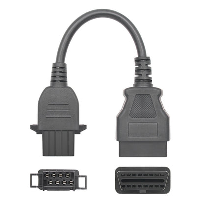Volvo 8-pin to OBDII adapter cable with two matching female connectors