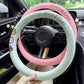 Round Style Car Universal Cartoon Pattern Plush Warm Anti-skid Steering Wheel Cover, Diameter: 38cm, Round Style