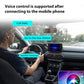 Driver using voice commands with car infotainment display showing call options