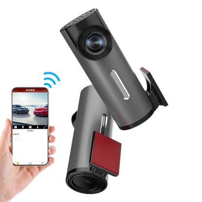 WiFi car dash cam with smartphone app screen showing live camera view