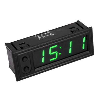 Green LED car 3-in-1 clock, thermometer, and voltmeter display module with large digits