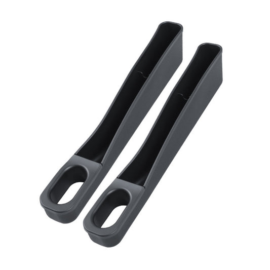 Two black car seat gap storage boxes, each with an oval opening