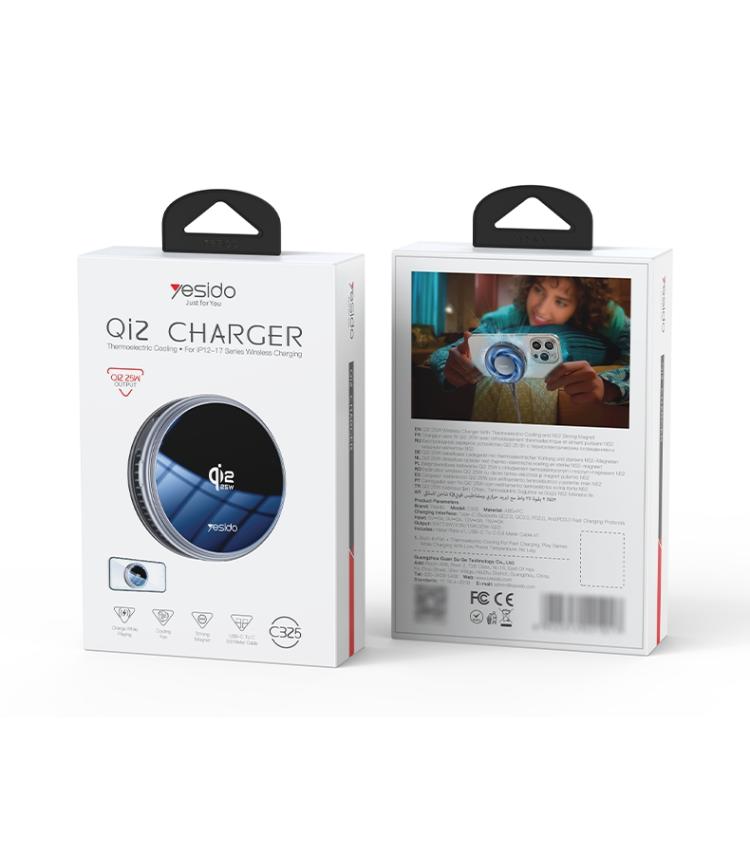 Yesido C326 15W magnetic car wireless charger holder retail box packaging