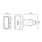 Car charger with TFT display, front and side dimension diagram