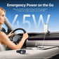 Car charger plugged in with a phone charging via USB cable, dashboard view