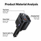 Yesido Y76 Cigarette Lighter Car Charger USB-A & Type-C Fast Charging Adapter with 60cm Type-C Retractable Cable