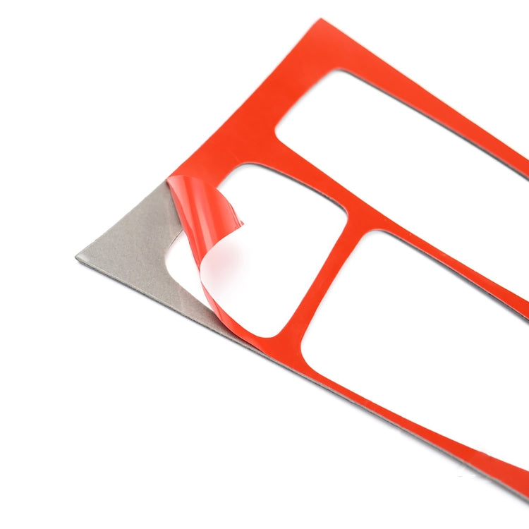 Orange-red accent strip decorative sticker with white rectangular cutout frames