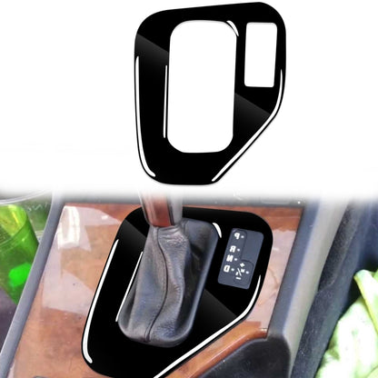 Black right-drive gear panel decorative sticker with white outline, matching trim