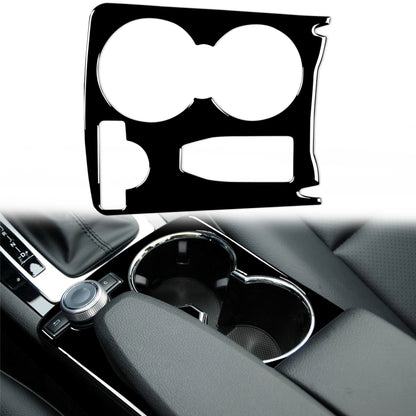 Black gear panel decorative sticker insert with cutouts for cup holders and trim