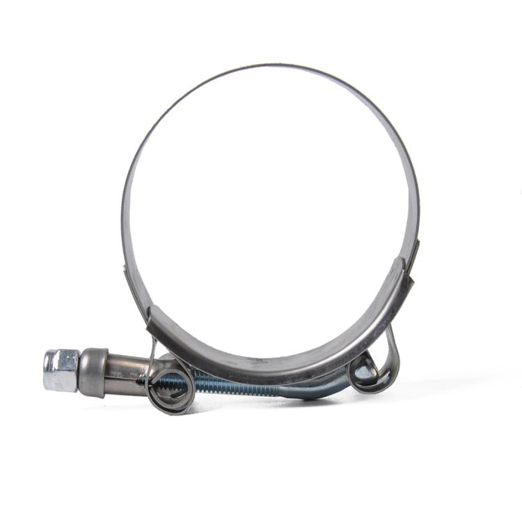 Stainless steel T-bolt hose clamp, 80-88mm, single band with bolt and housing